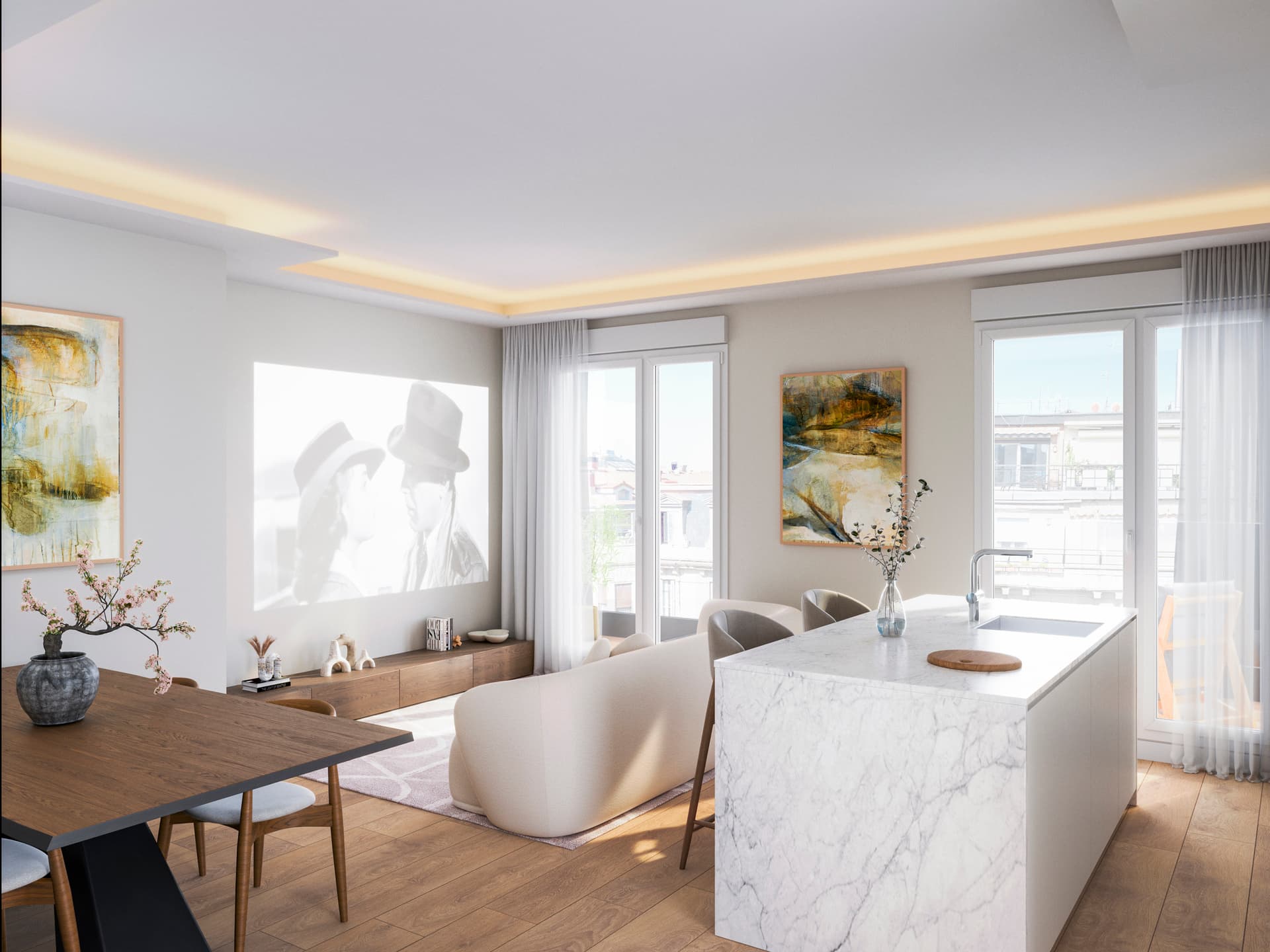 Imagen /content/alfonso-viii/AlfonsoVIII_Salon_Cocina_Atico_1_A_Final.jpg del proyecto Alfonso VIII