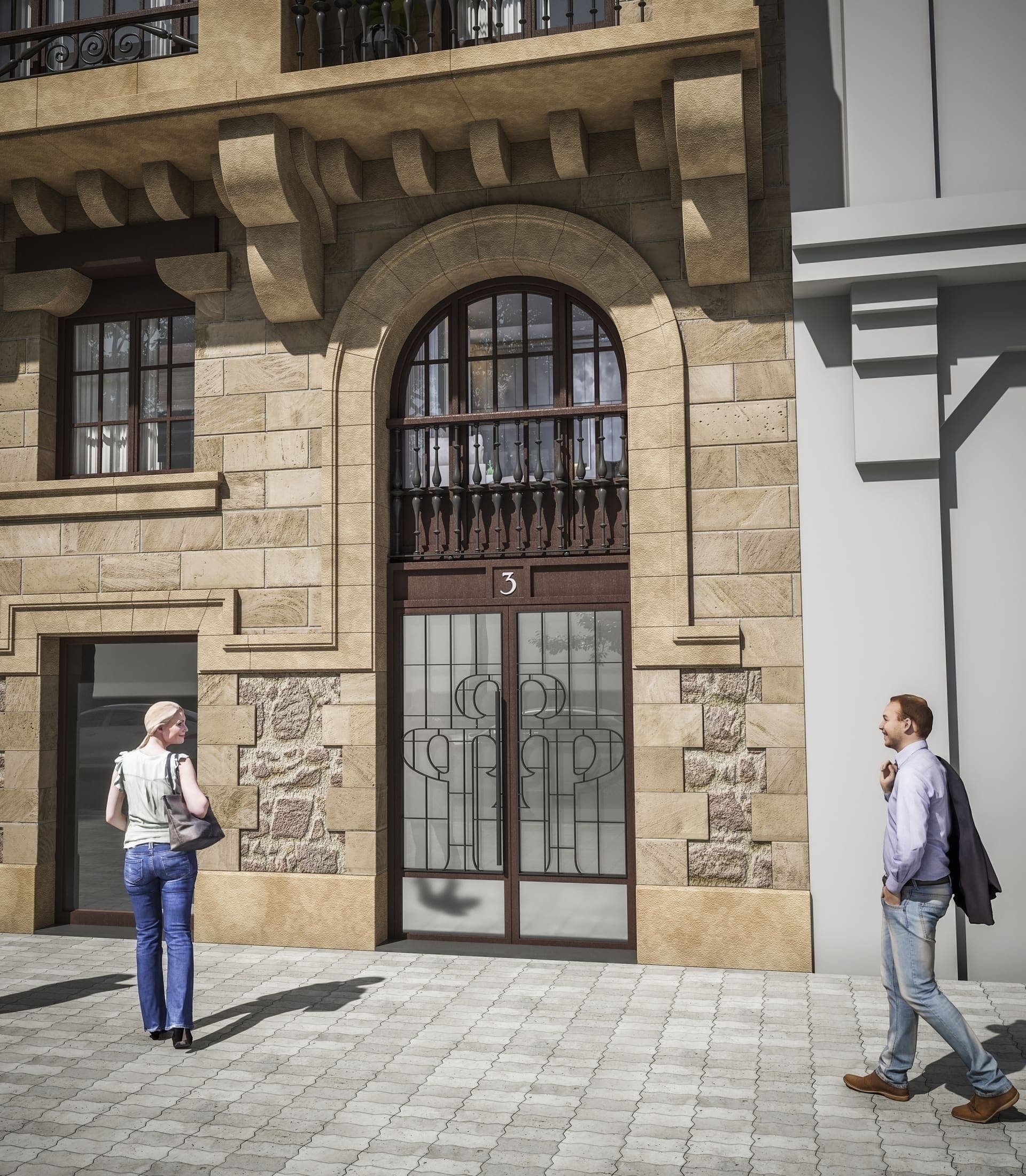 Imagen /content/edificio-plaza-donostia/Centenario_Calle_Portal_Final.jpg del proyecto Edificio Plaza