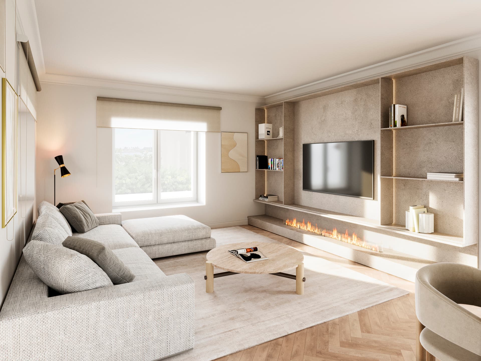 Imagen /content/javier-ugarte-plaza/Ugarte_Salón sin cocina planta 1ª_001_Final.jpg del proyecto Plaza Javier Ugarte