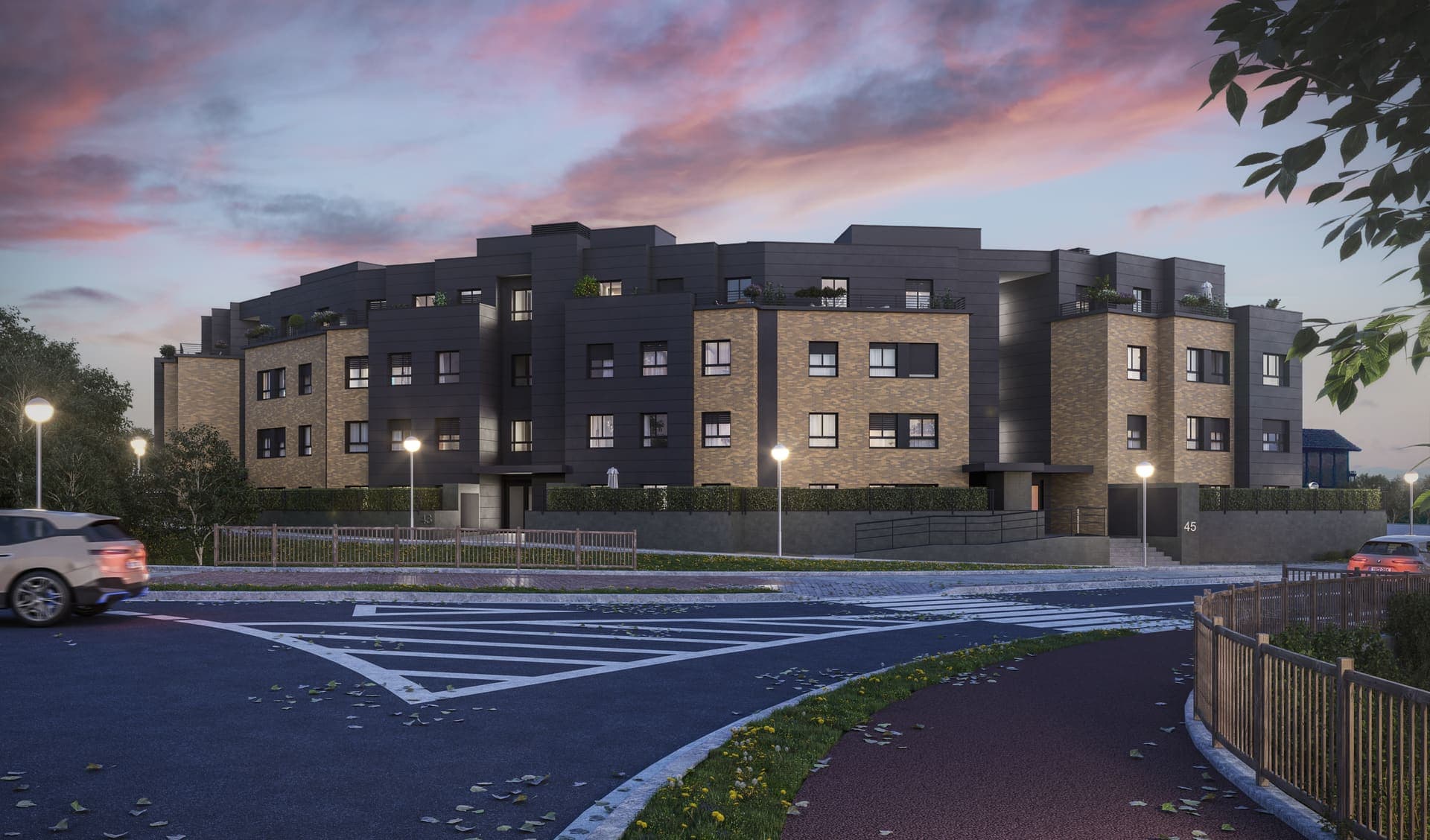 Imagen /content/lainomendi-derio-bizkaia/Derio_01_Atardecer_final.jpg del proyecto Lainomendi
