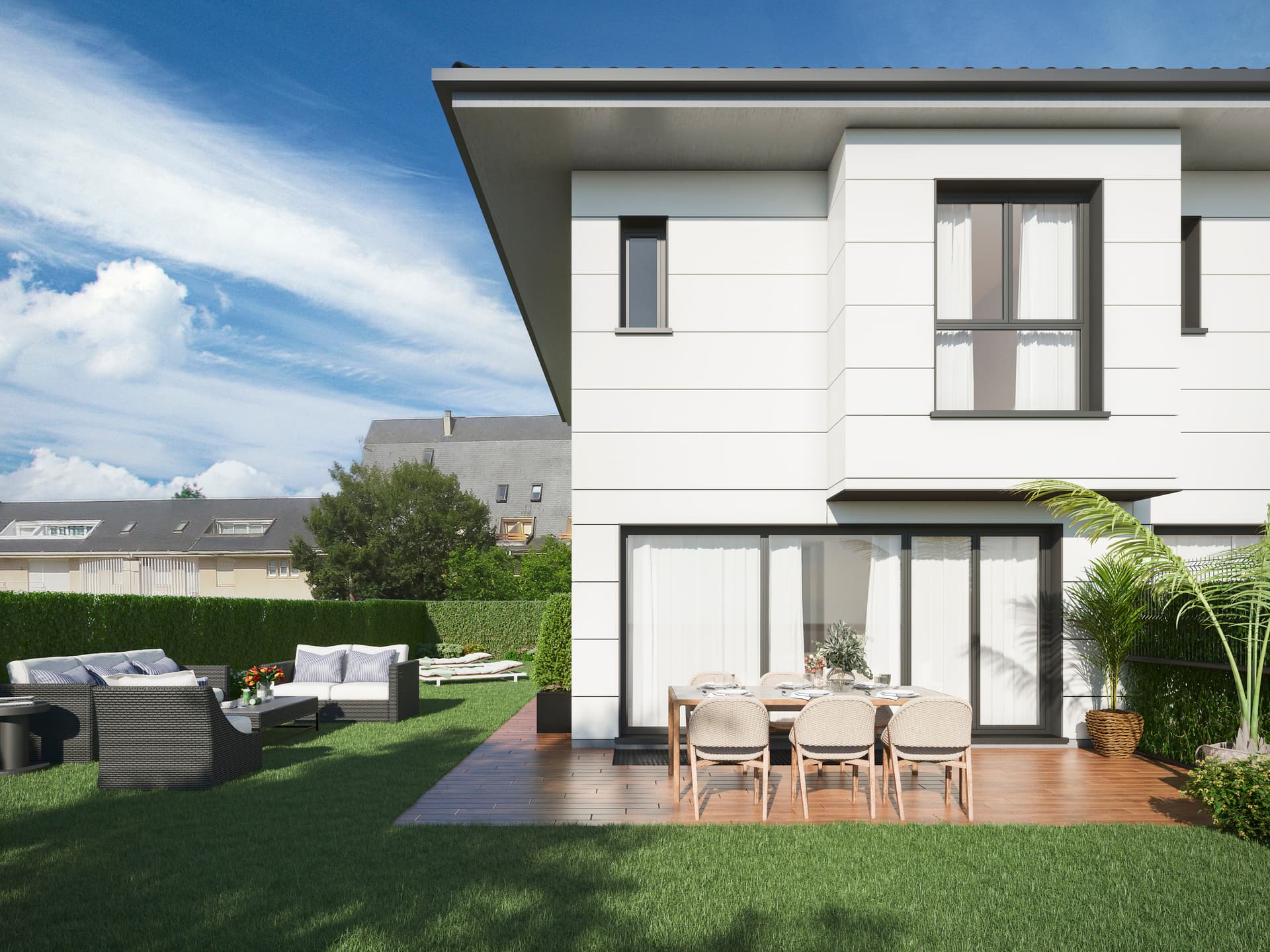 Imagen /content/laredo/Laredo_jardin_frontal_final.jpg del proyecto Adosados Laredo