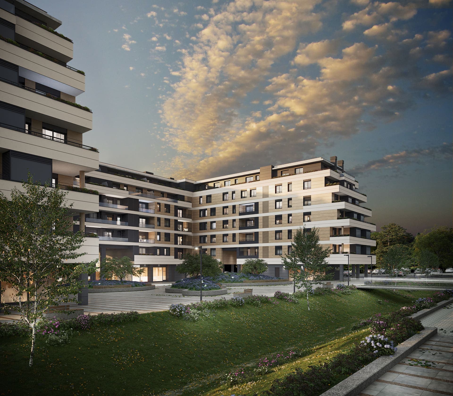 Imagen /content/san-roke-durango-bizkaia/Durango_Oeste_Plaza_Noche_Final.jpg del proyecto San Roke