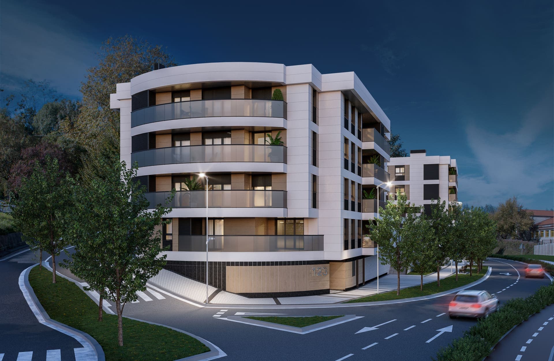 Imagen /content/santa-barbara-hernani-gipuzkoa/Sta.Barbara_Edif_c_curva_atardecer_v3.jpg del proyecto Santa Barbara